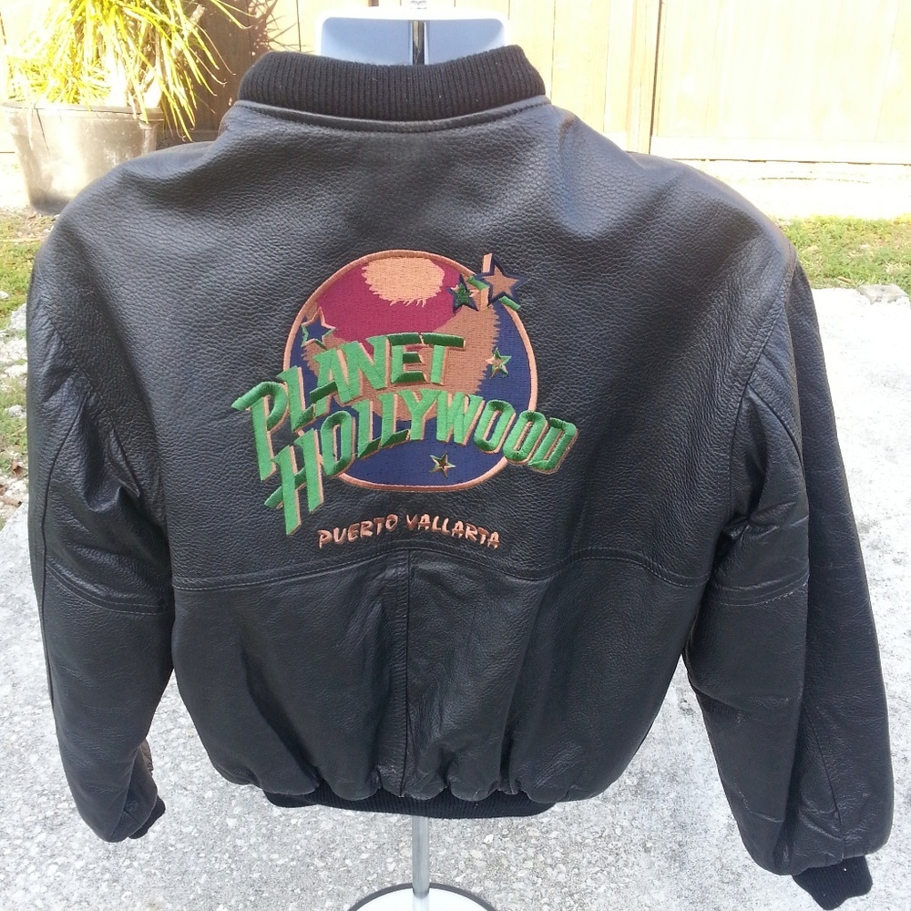 Planet Hollywood Reversible Bomber Jacket Puerto Vallarta VTG - Picture 1 of 15